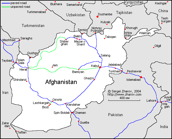 Map of Afghanistan.